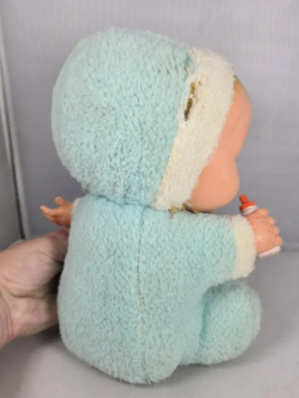 Vintage Rubber Face Plush Baby Doll Drinking 9